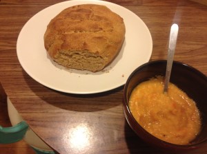 Being able to make a soup is a good one for the list though..here I've made some split pea soup to go with the bread.