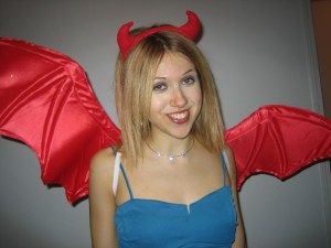 One of the last Halloweens I celebrated before this one! Devil in a Blue Dress. I was in college!